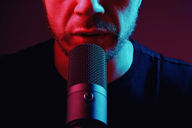 Man speaking on a microphone